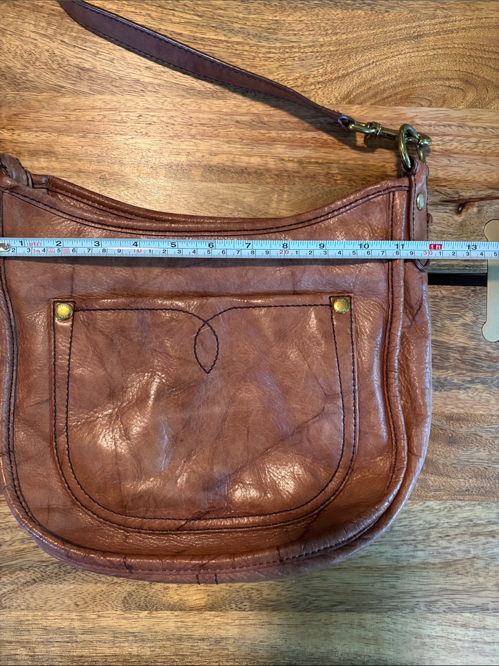Frye Chestnut Brown Leather Shoulder Crossbody - Picture 10 of 12
